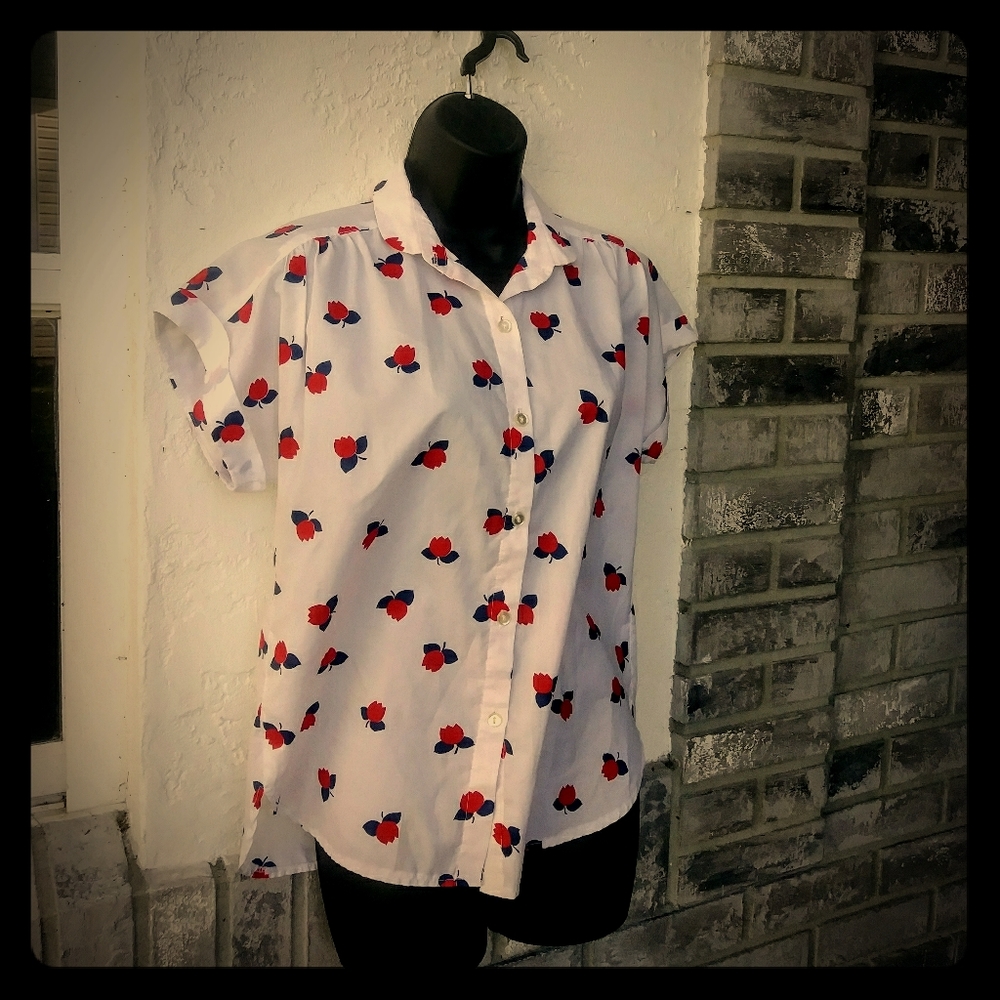 VINTAGE Alex Coleman flower sportswear button up